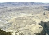 The Roman Camp laid out with stones, seen from the top of Masada